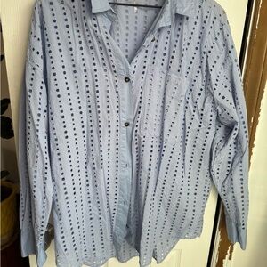 Calia Light Blue Eyelet Blouse